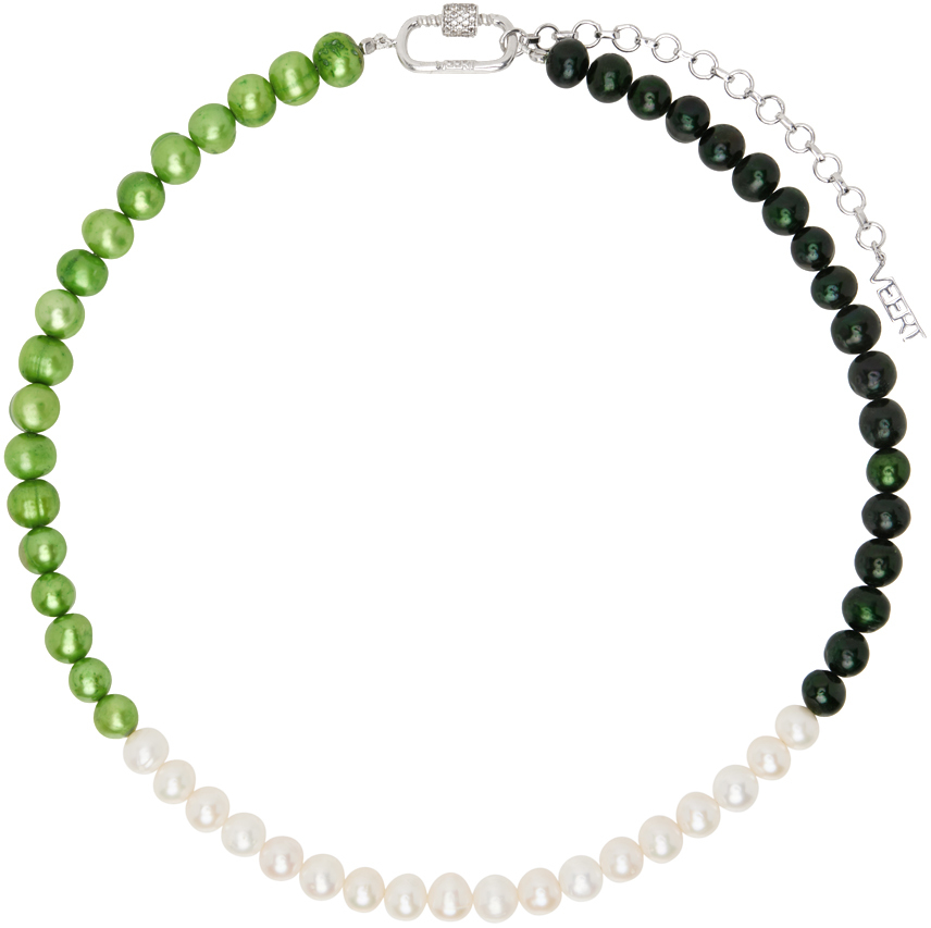 Multicolor 'The Chunk Multi Green Freshwater Pearl' Necklace