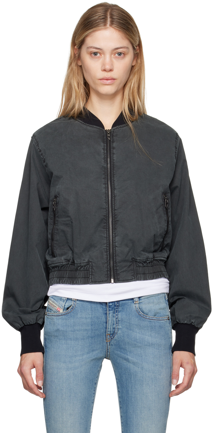 【関税込み】Diesel ブラック G-Rail-P1 ボンバージャケット Diesel: ブラック G-Rail-P1 ボンバージャケット | SSENSE 日本
