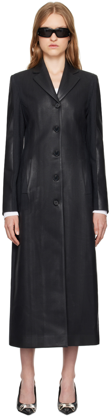 Shop Diesel Black G-lamour Coat In 93r