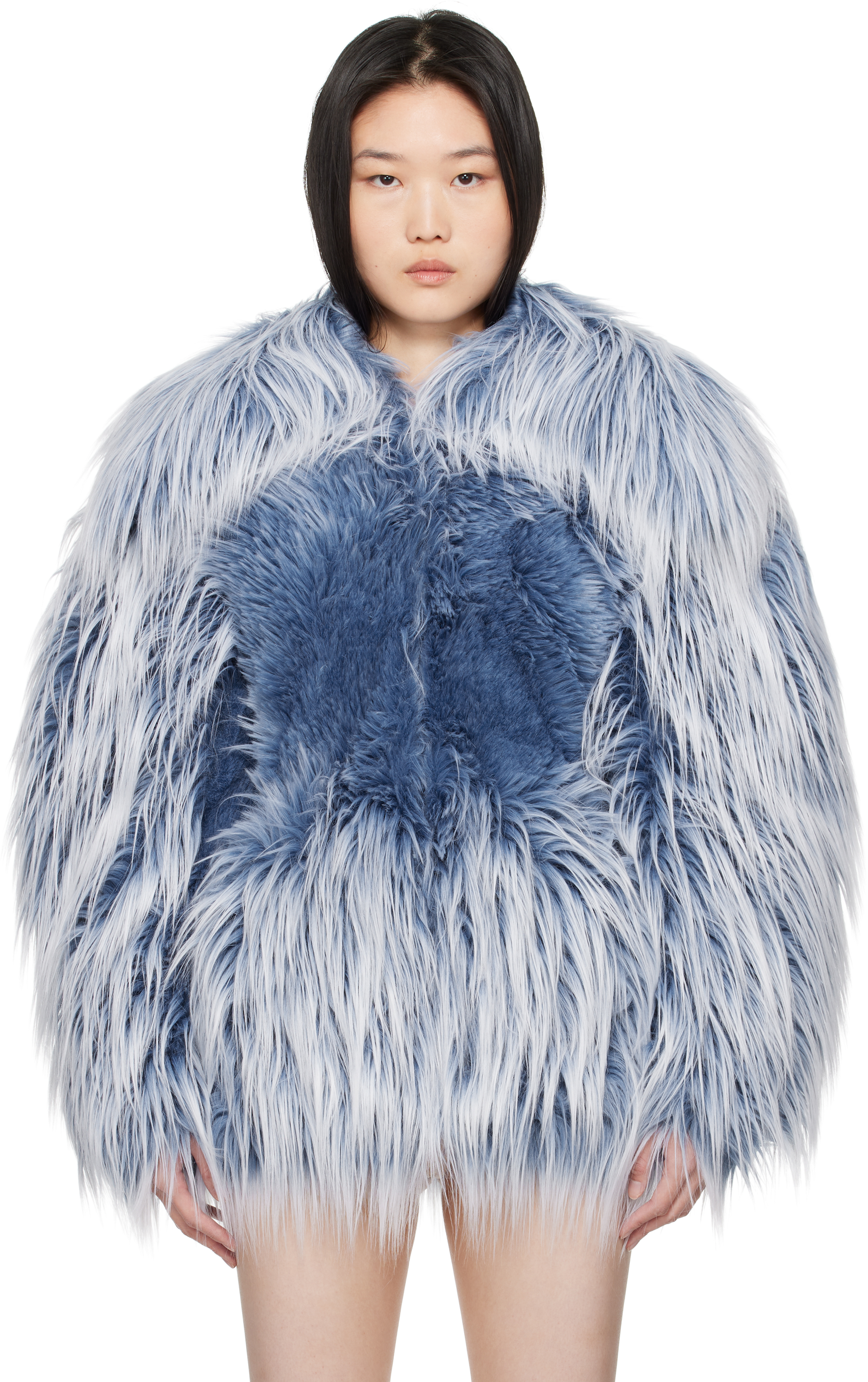 【関税込み】Diesel ブルー W-Caby フェイクファー ジャケット Blue W-Caby Faux-Fur Jacket by Diesel on Sale
