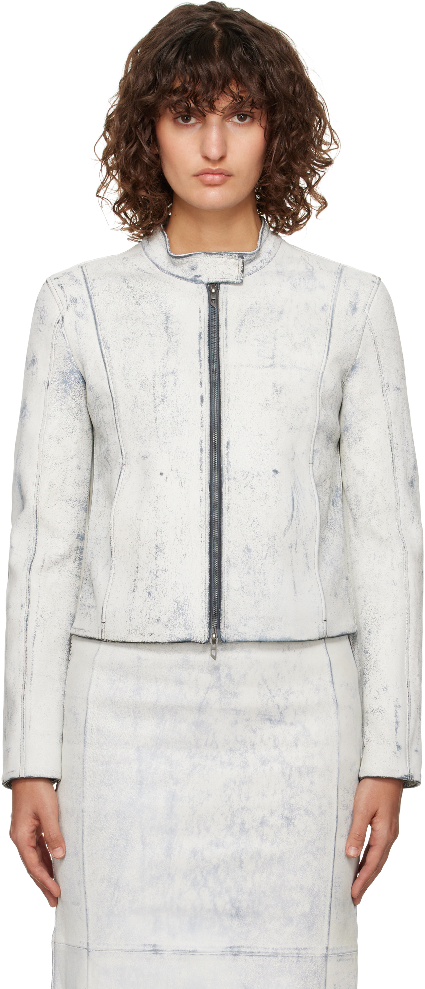 【関税込み】Diesel ホワイト L-Yric レザージャケット Dieselのホワイト L-Yric レザージャケットがセール中