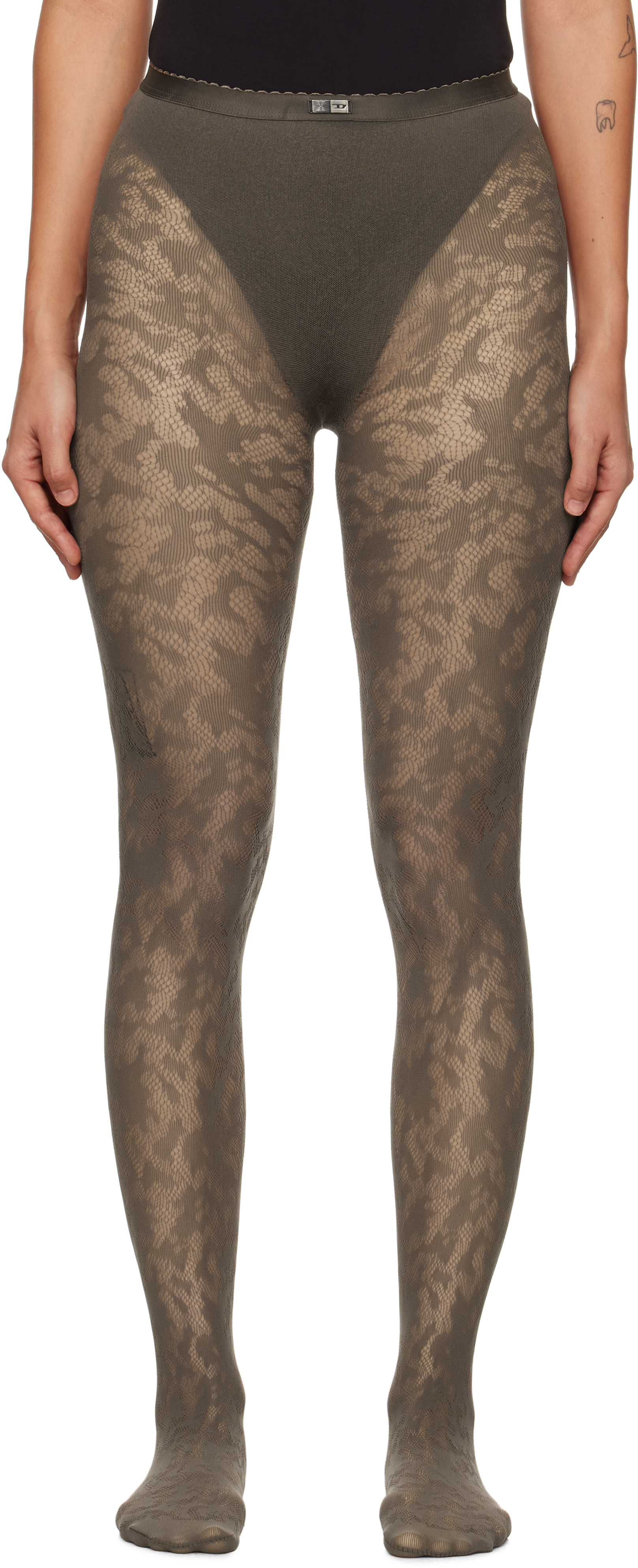 Shop Diesel Khaki Savage X Fenty Edition Camo Full Tights In 76v