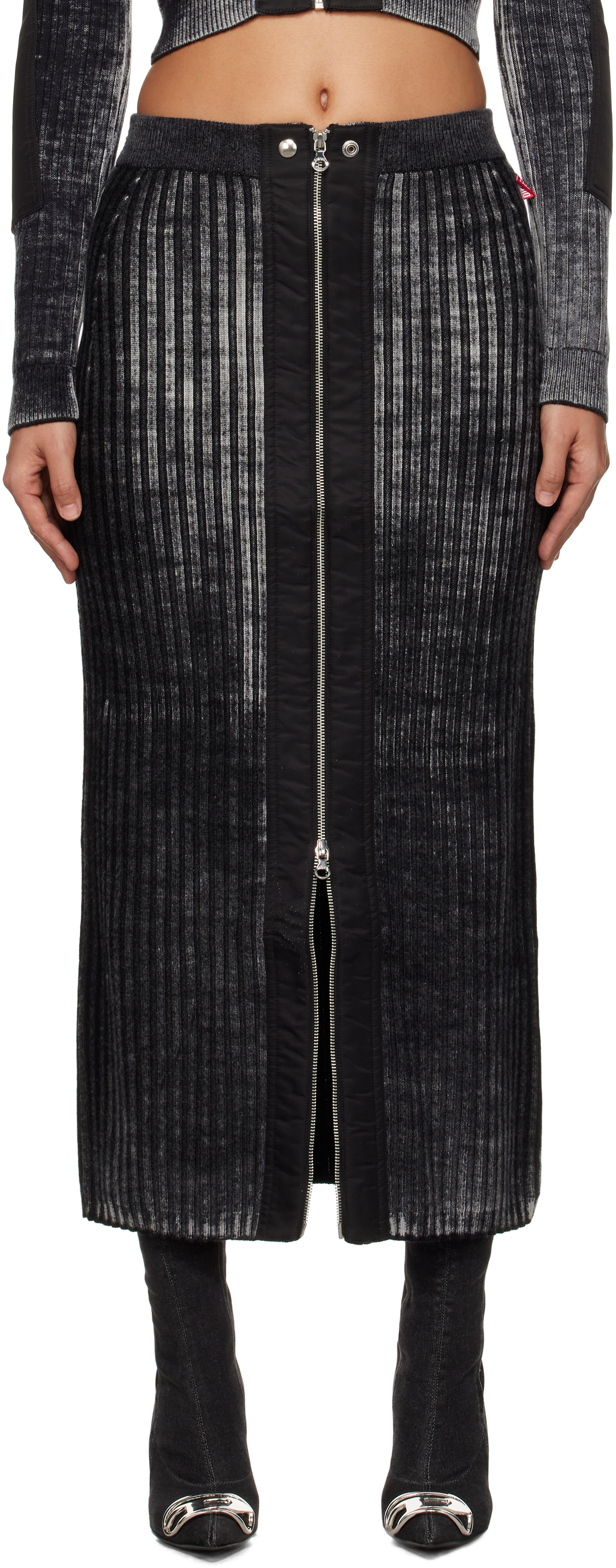 DIESEL BLACK M-ASI MAXI SKIRT 