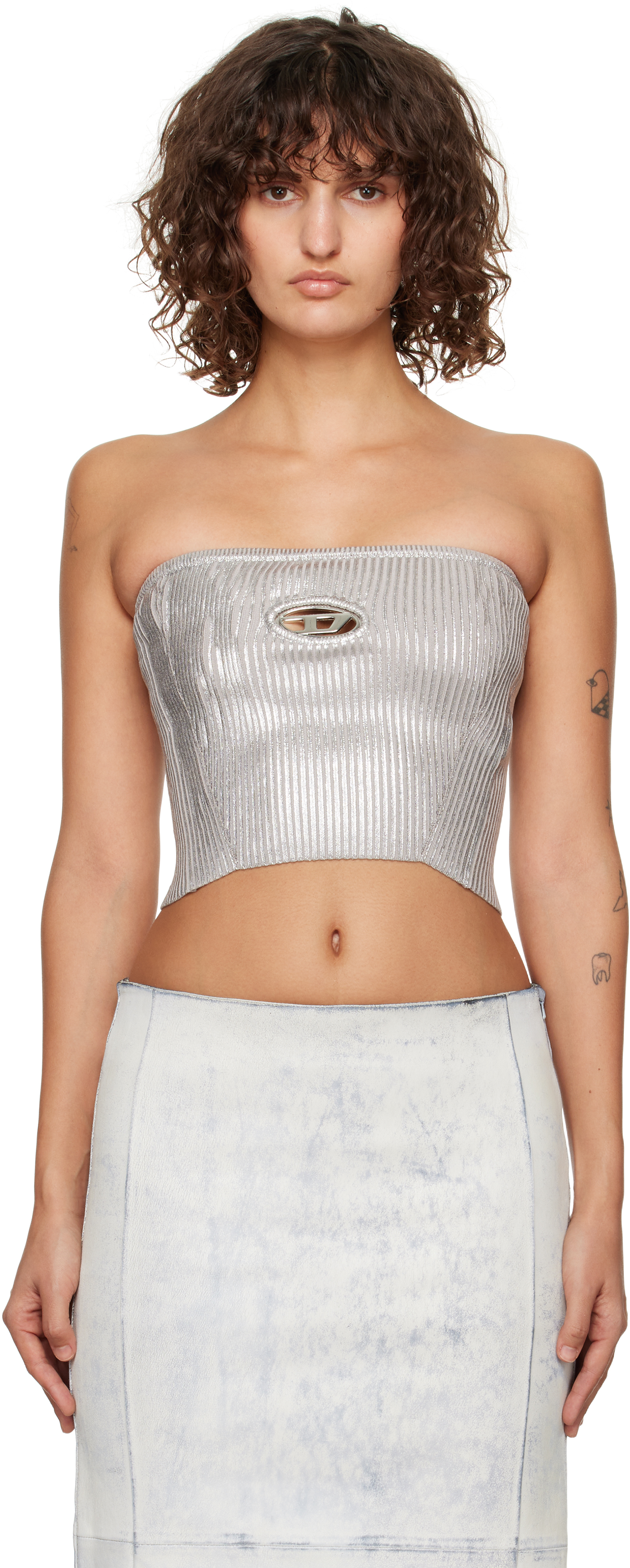 Diesel Silver M-clarksvillex-c Tube Top In 9cj