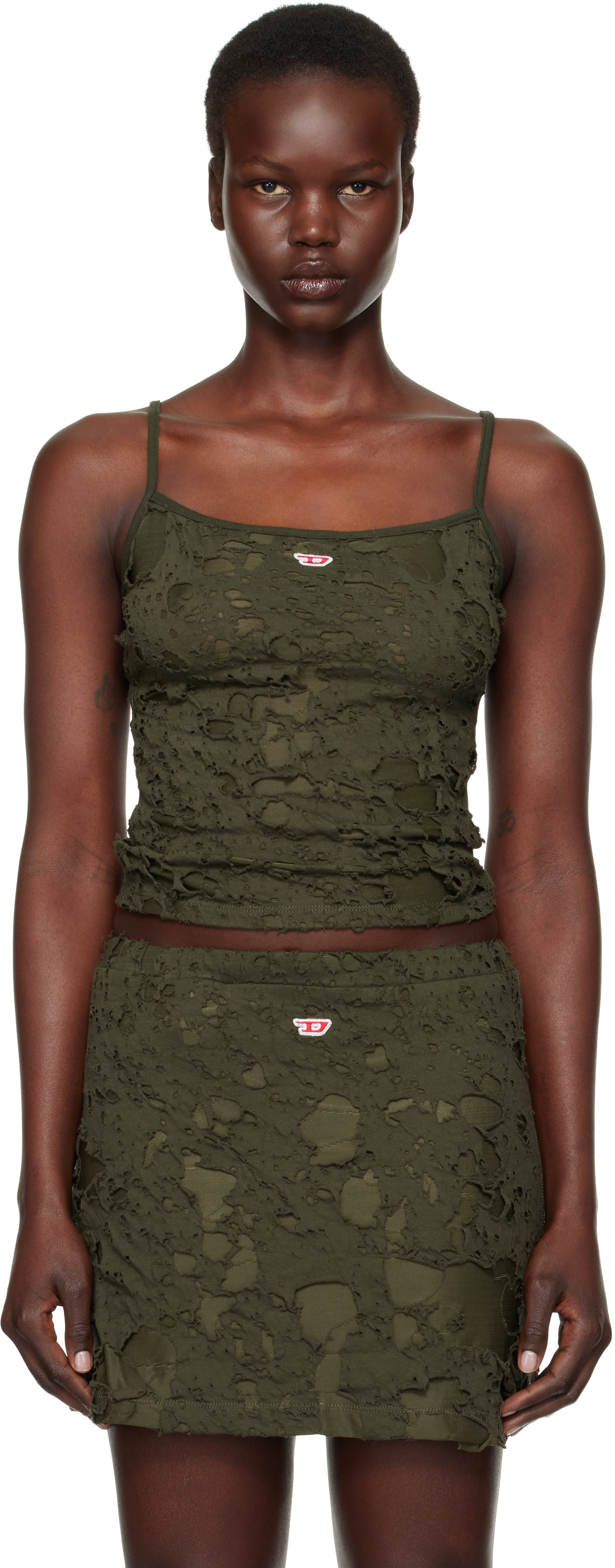 トップス DAMAGE TANK TOP / KHAKI Damage Tank Top / Khaki – Haig'done