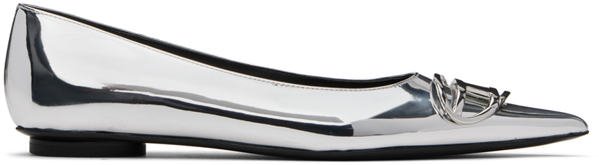 Silver D-Venus Ballerina Flats