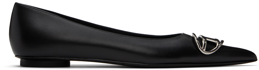 Shop Diesel Black D-venus Ballerina Flats In T8013