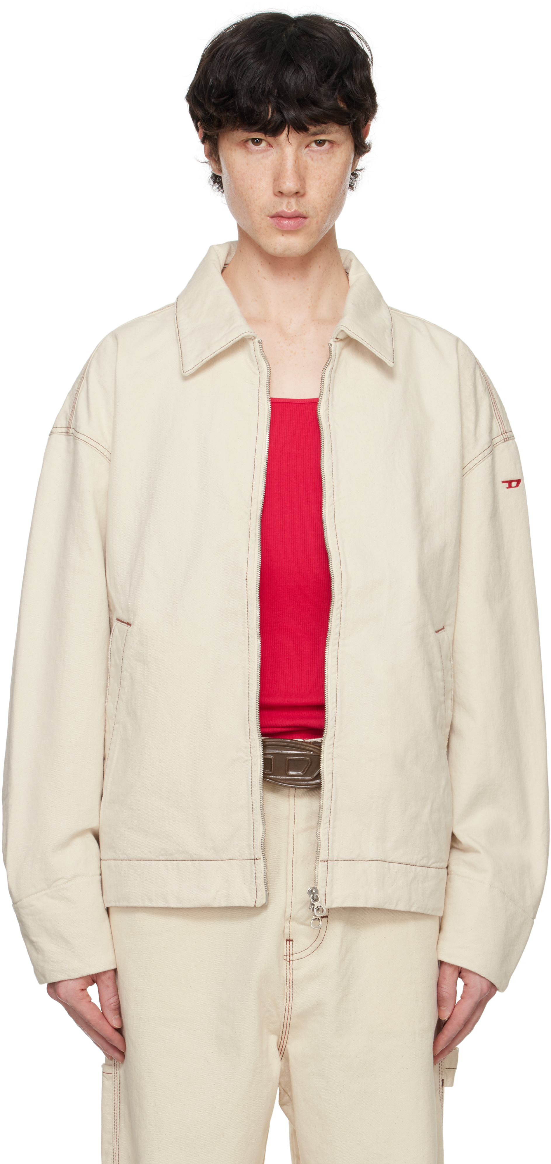 DIESEL シルバーオレンジ ジャケット XS L-POP バイカージャケット｜イエロー｜ウィメンズ｜DIESEL