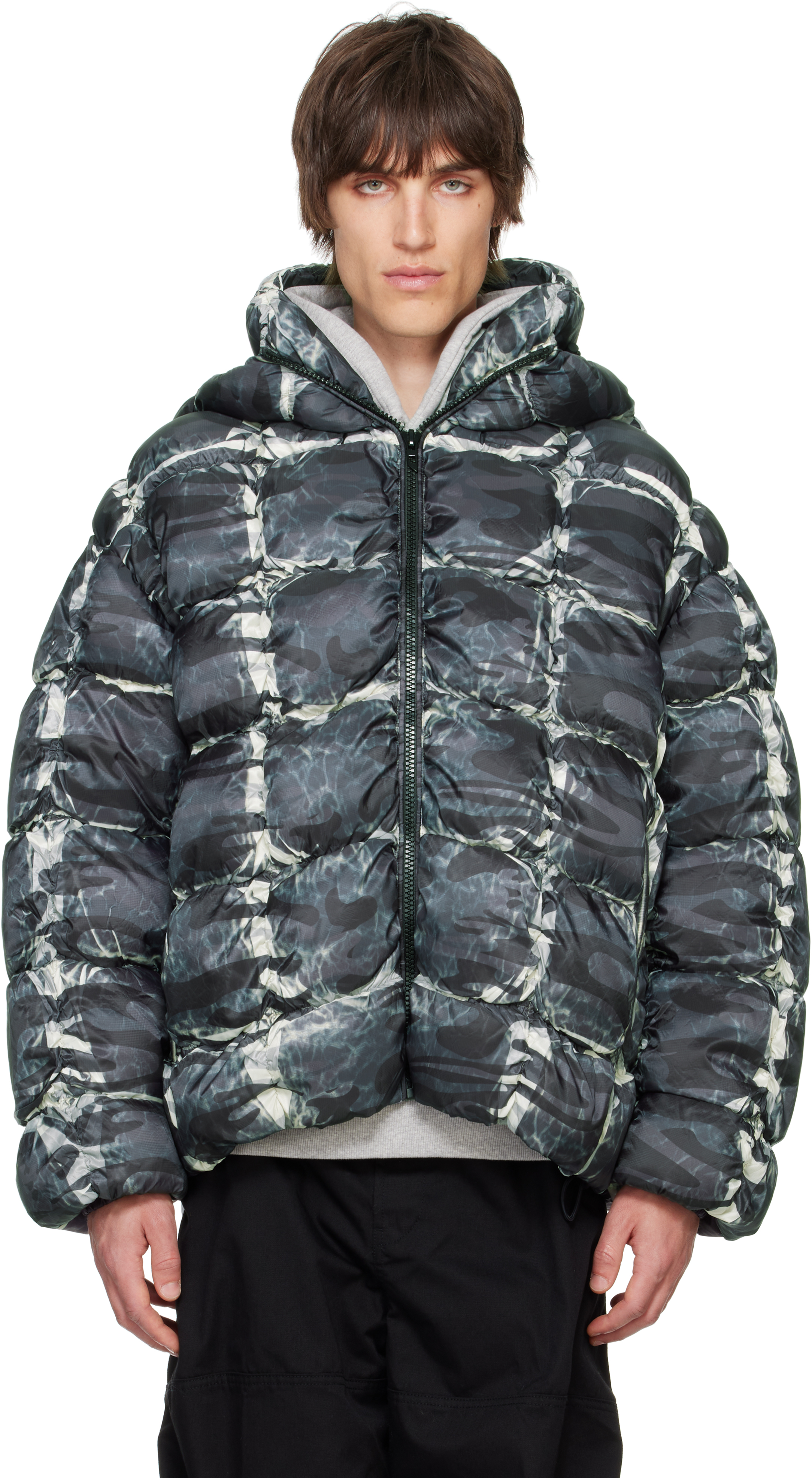 Gray W-Claus-Camu Puffer Jacket