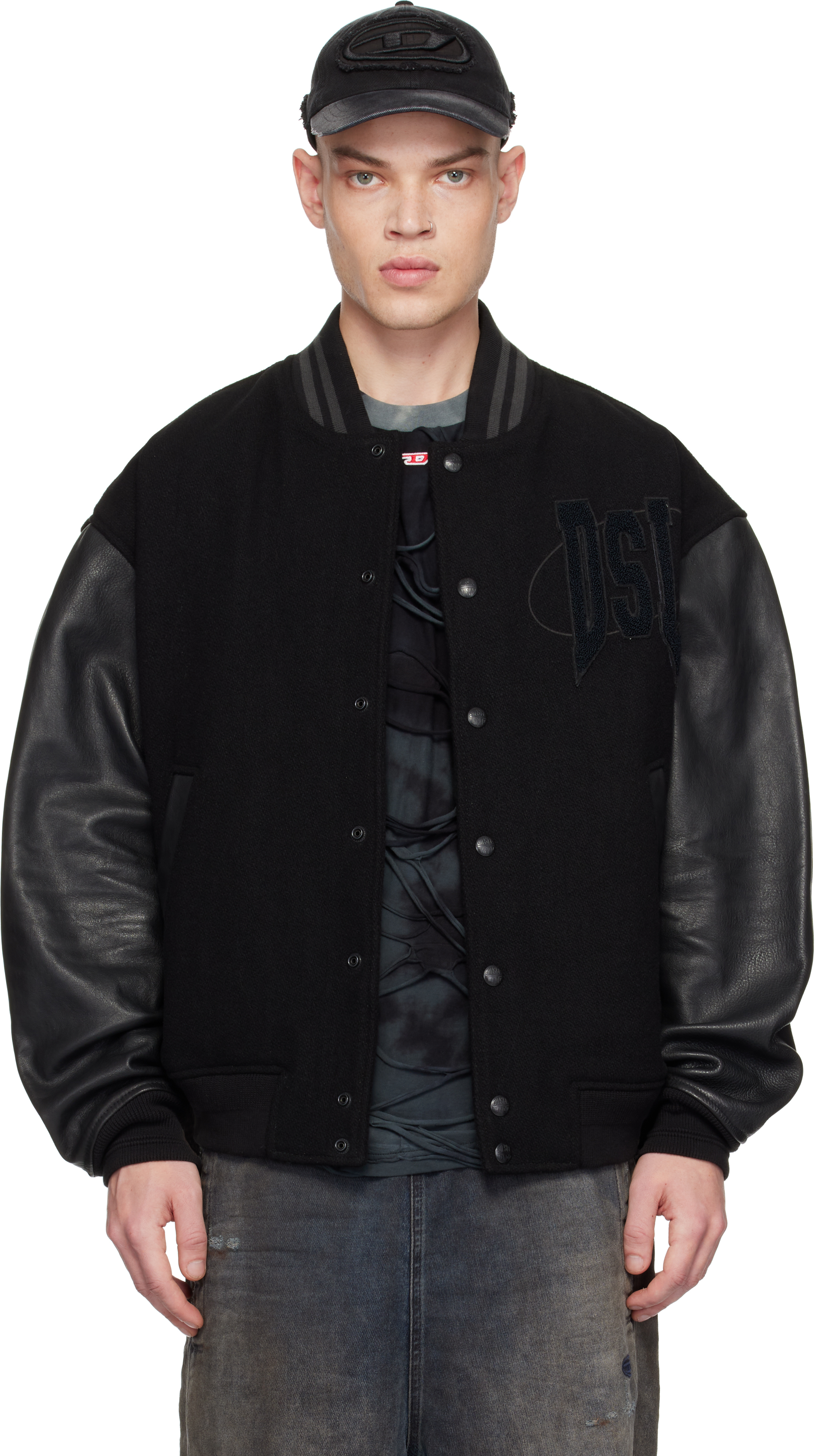 Black L-Nyman Bomber Jacket