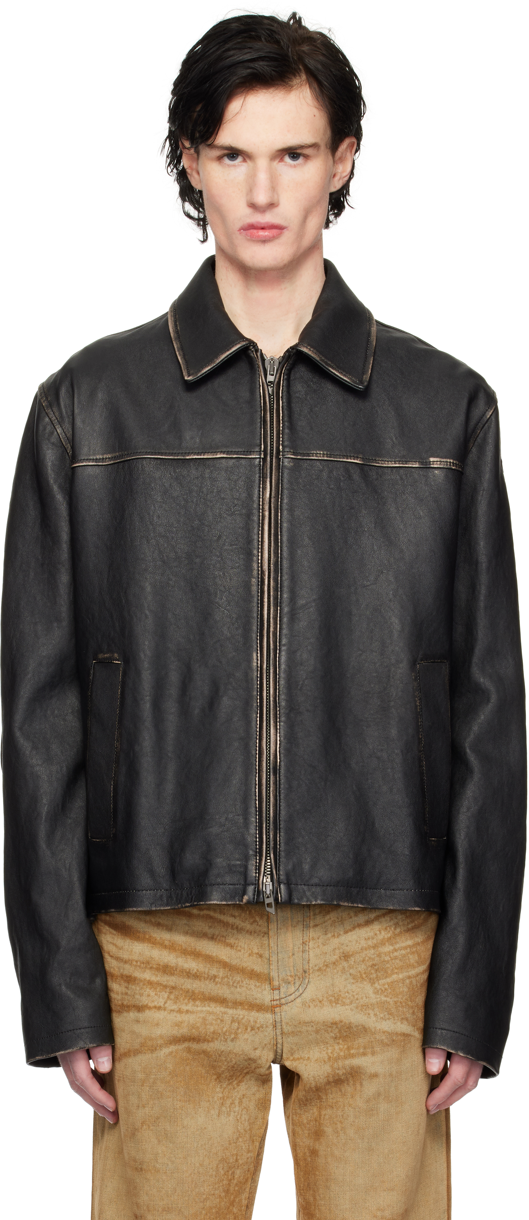 Black L-Blixia Leather Jacket