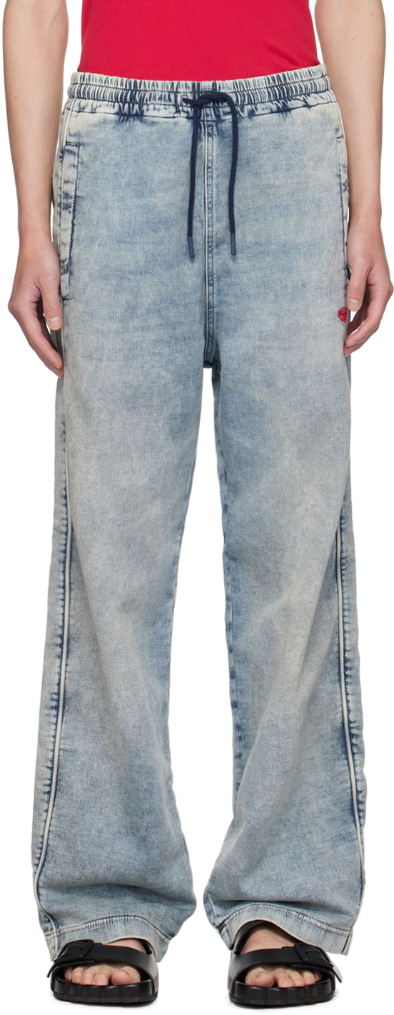 Shop Diesel Blue D-martians Denim Track Pants In 1