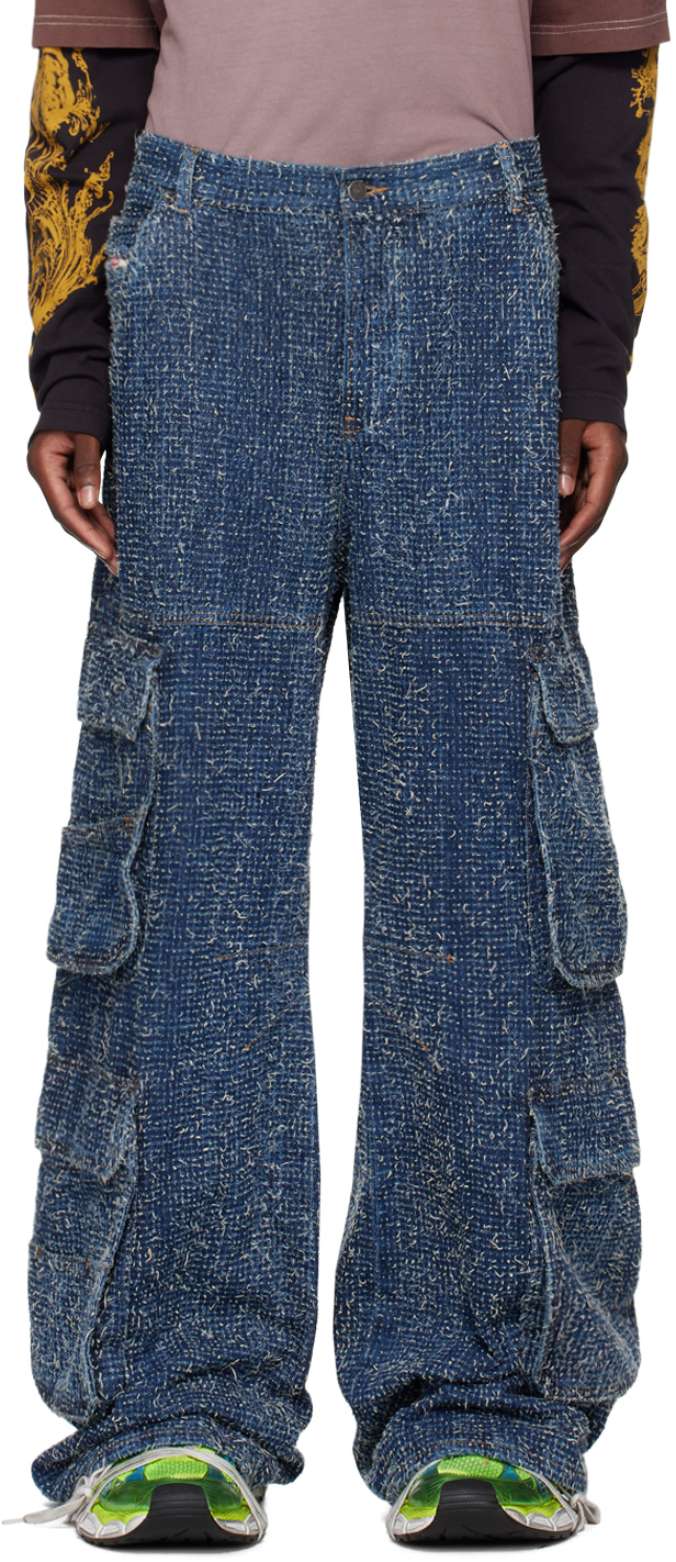 Blue Straight 1996 D-Sire 0pgah Denim Cargo Pants