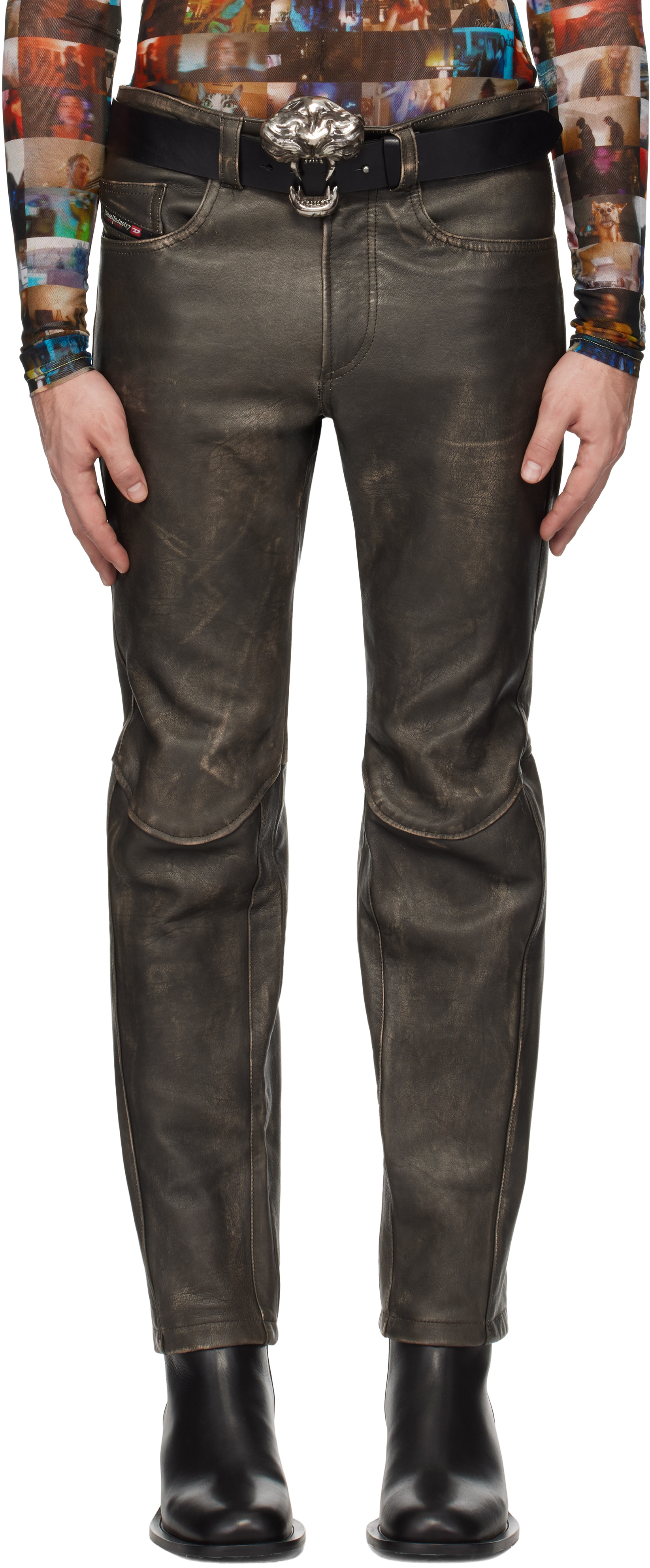 Brown P-Nash-Leat Leather Pants