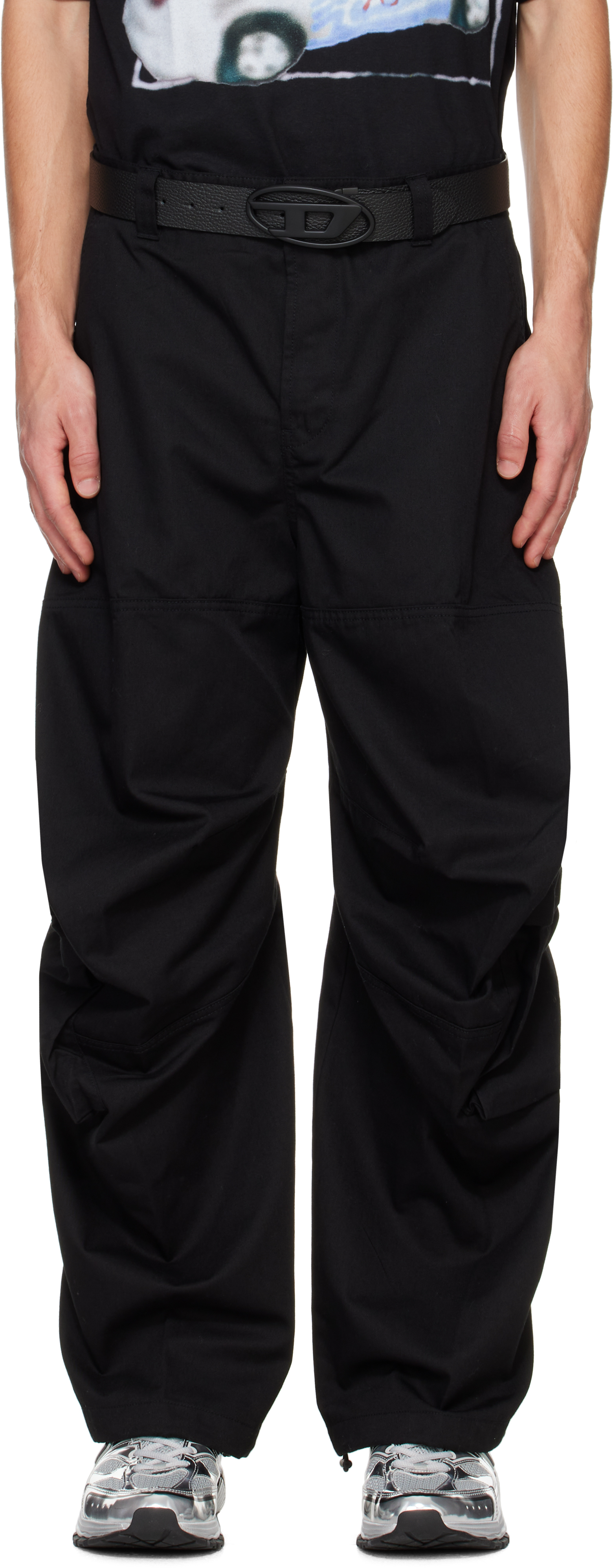 Men's Cargo pants in technical cotton twill | Black | Diesel