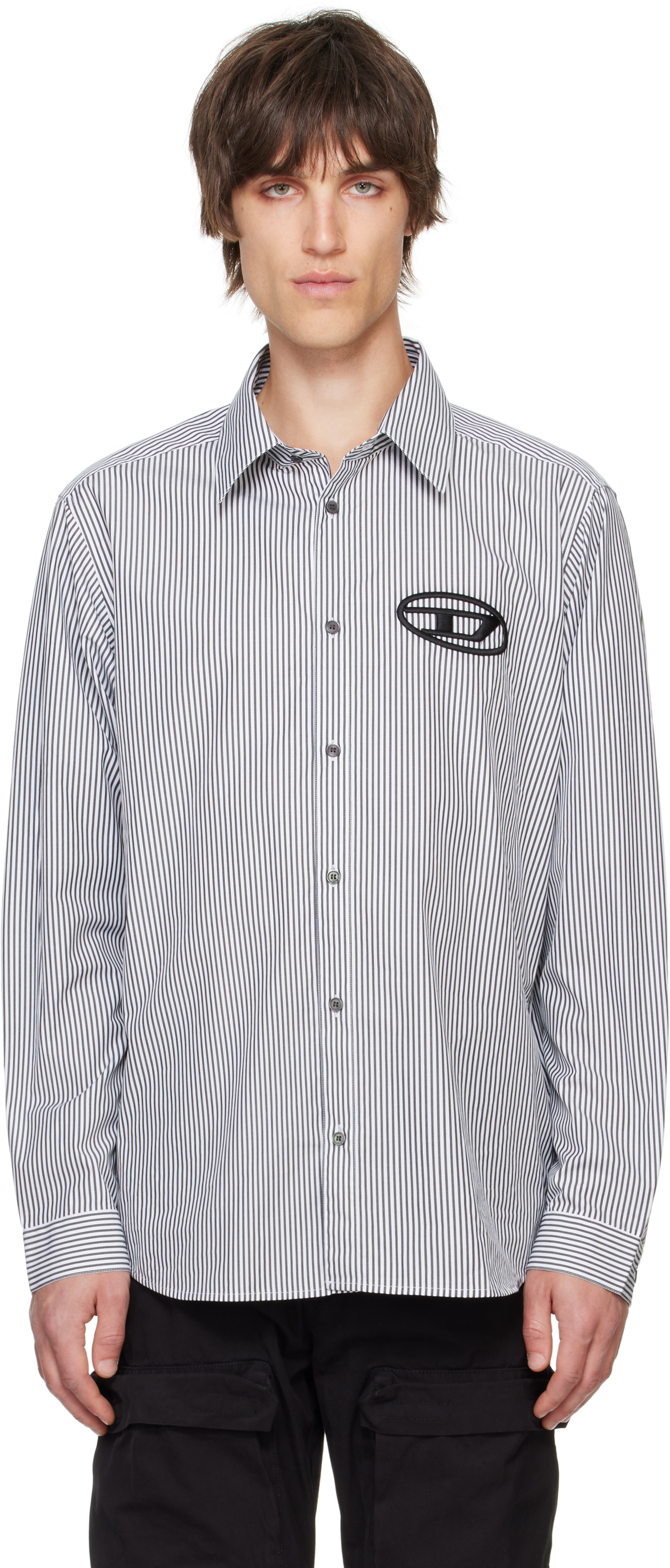 Shop Diesel Black & White S-simply-e Shirt In 9xx