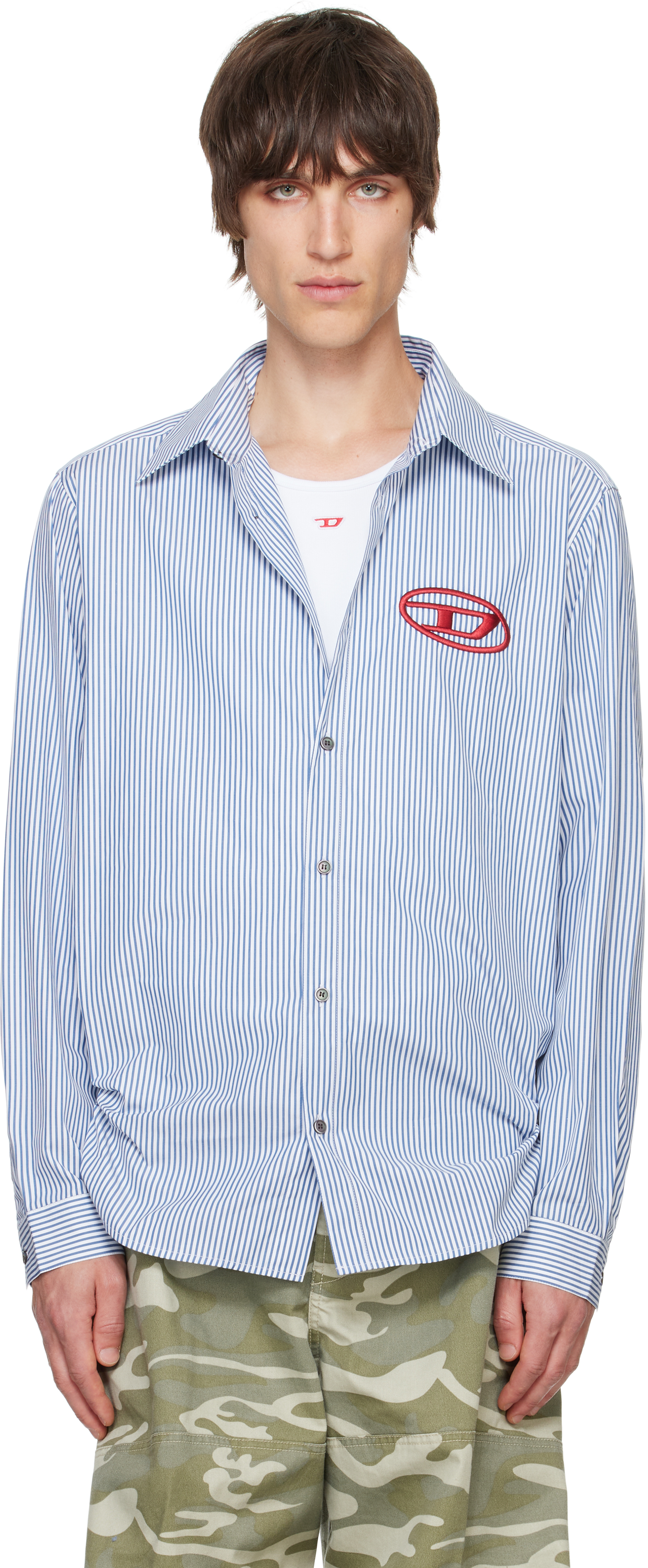 DIESEL BLUE & WHITE S-SIMPLY-E SHIRT 