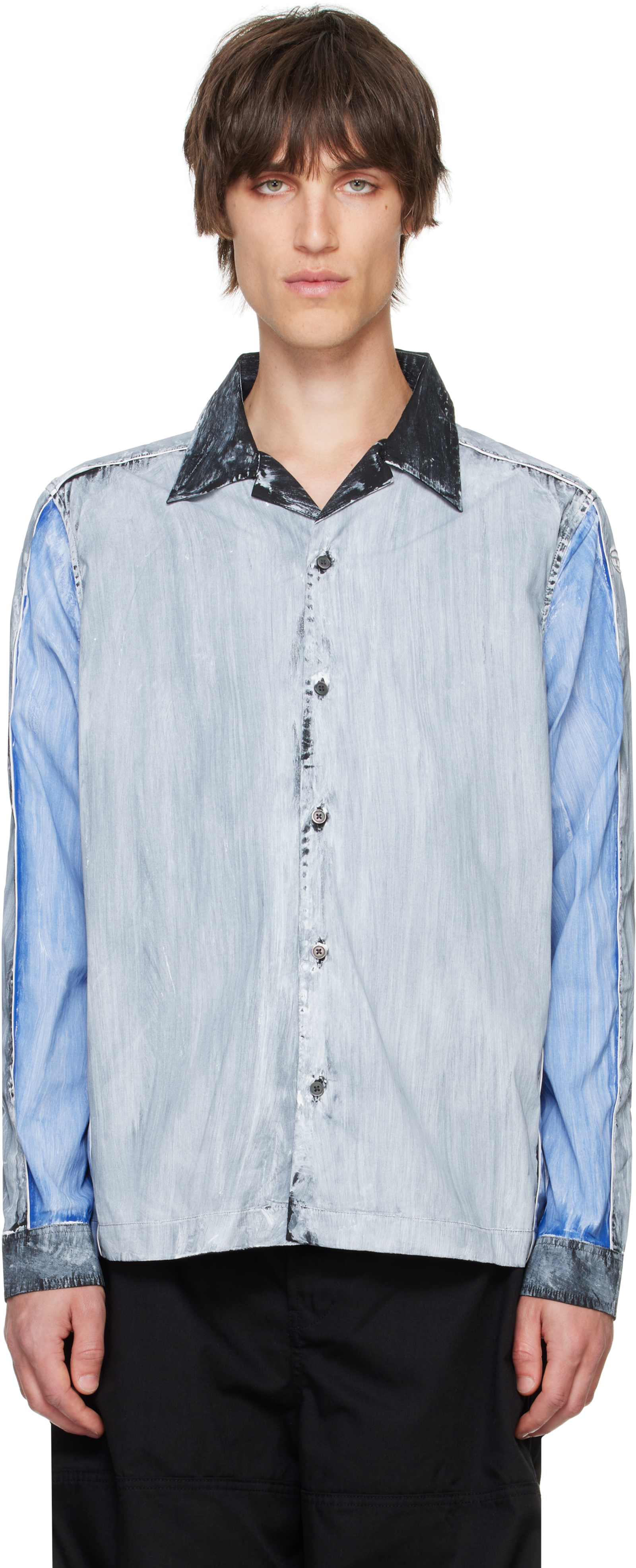 Gray & Blue S-Creed-Block Shirt