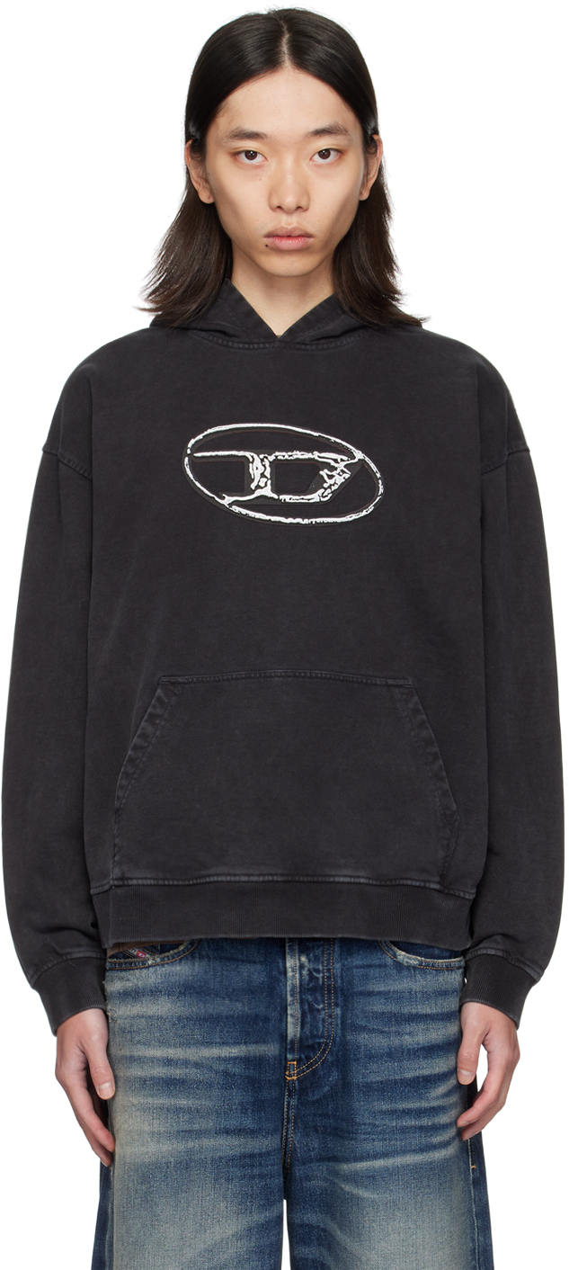 Shop Diesel Black S-boxt-hood-q7 Hoodie In 9xx