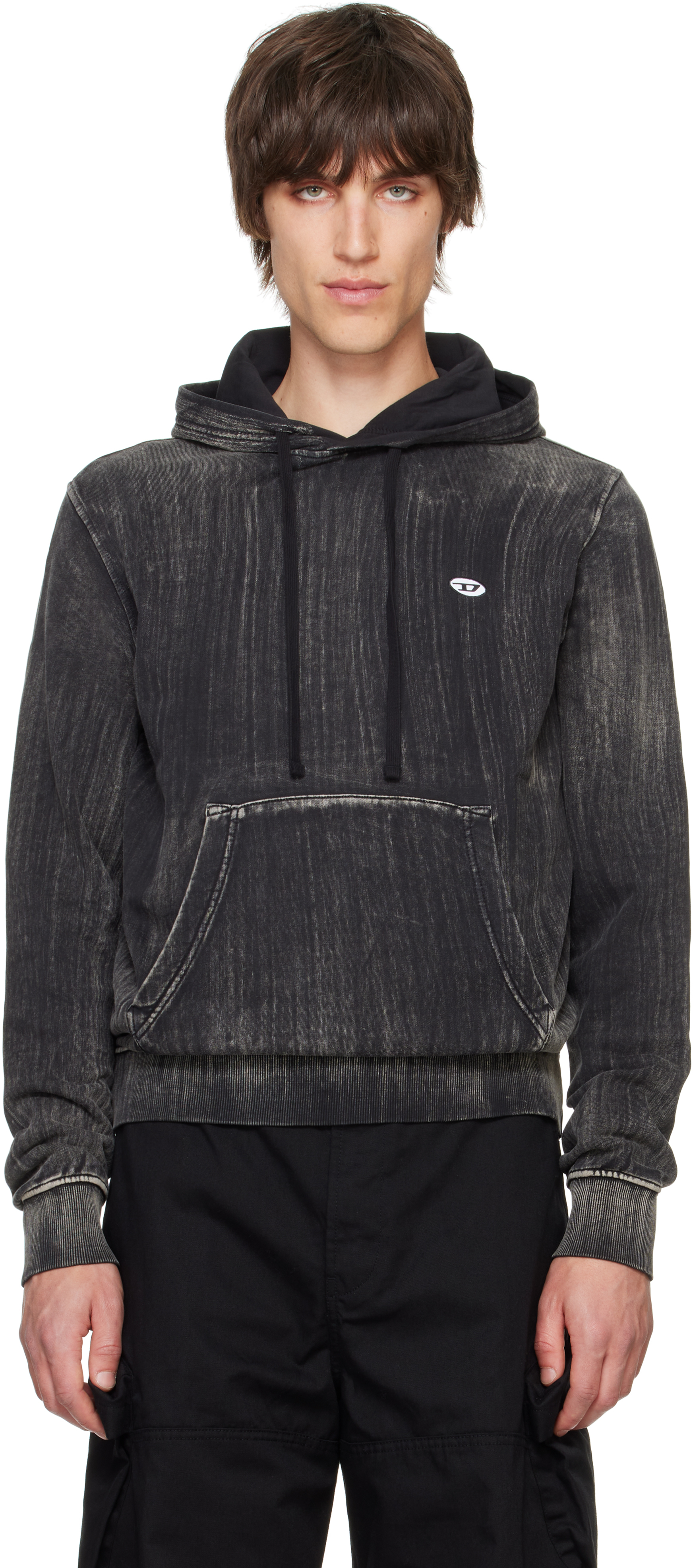 Shop Diesel Black S-ginn-hood-k43 Hoodie In 9xx