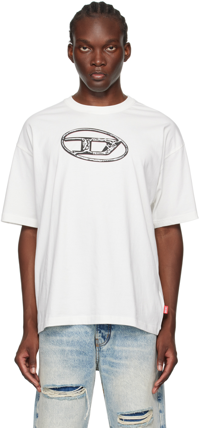 Shop Diesel White T-boxt-q22 T-shirt In 141