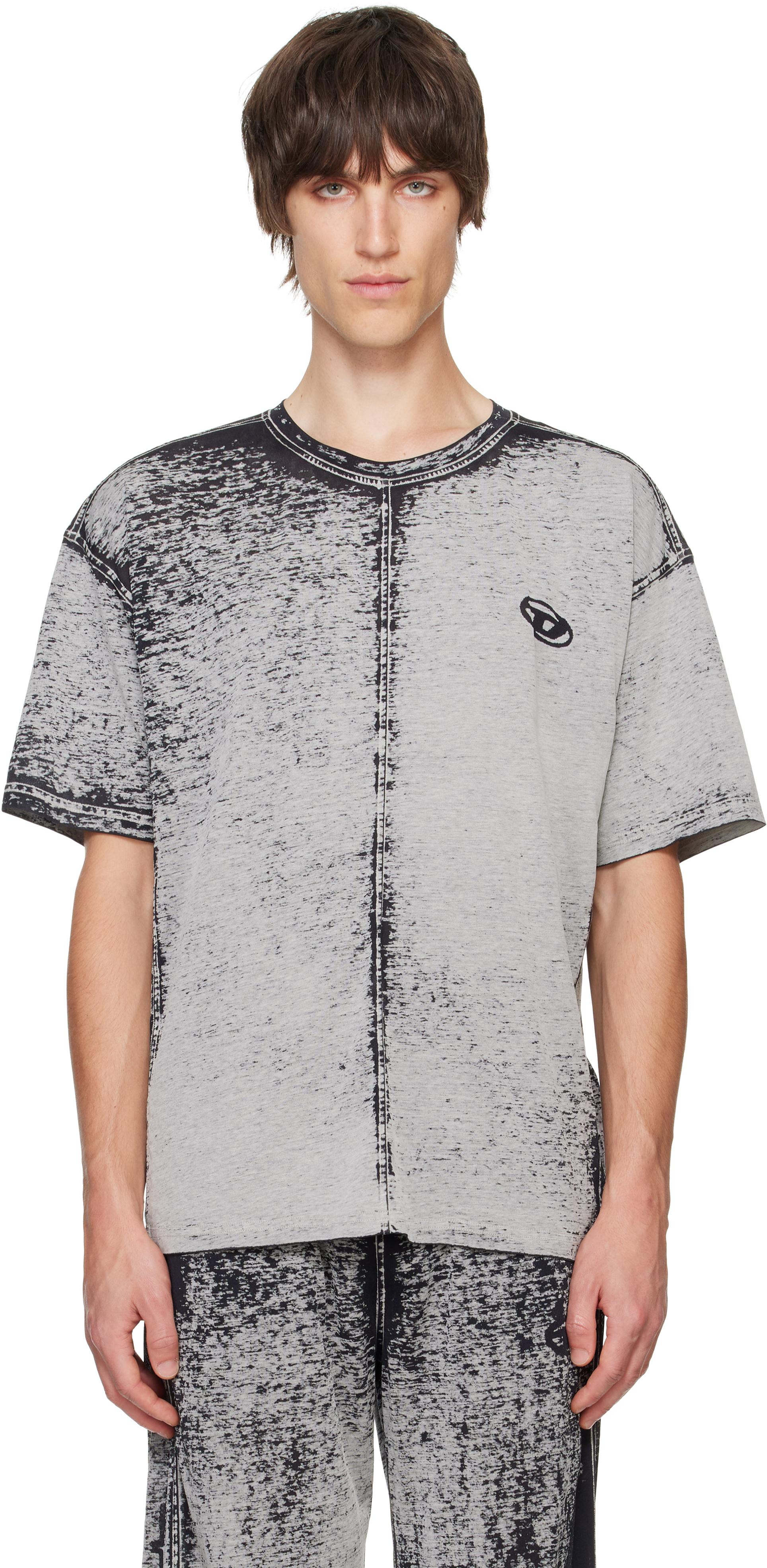 Gray T-Boxt-Dev Relaxed Fit T-shirt