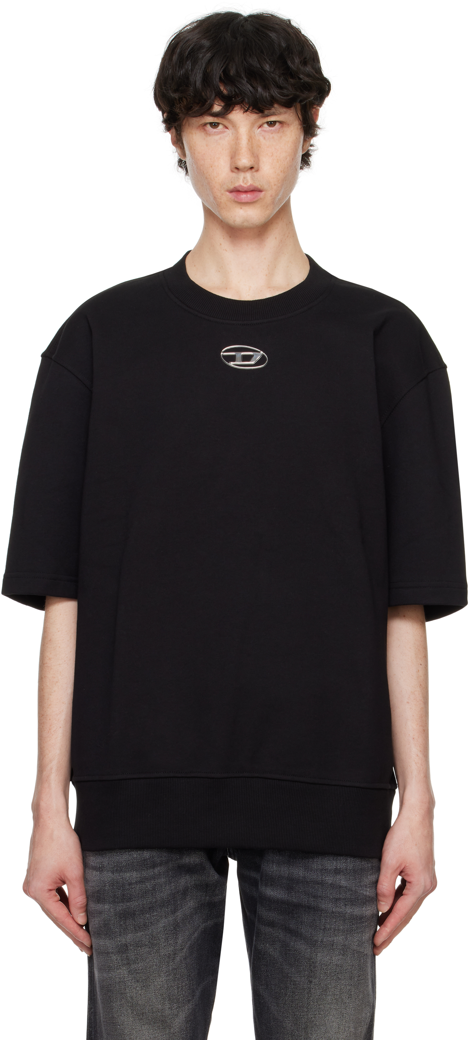 ★DIESEL★ S Cooling L1 Short Sleeve T-Shirt Black A115800BM Black S-Cooling-L1 T-shirt by Diesel on Sale