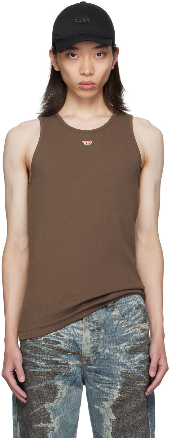 Shop Diesel Brown T-lifty-d Tank Top In 7es