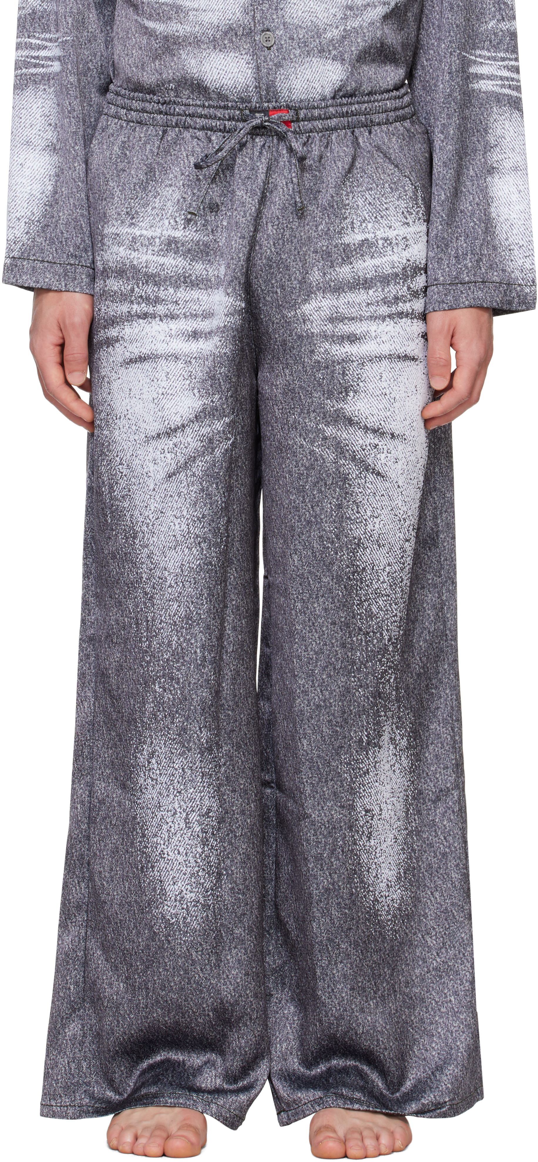 Shop Diesel Gray Savage X Fenty Edition Stains-and-trompe-sleep Pyjama Pants In 9dr