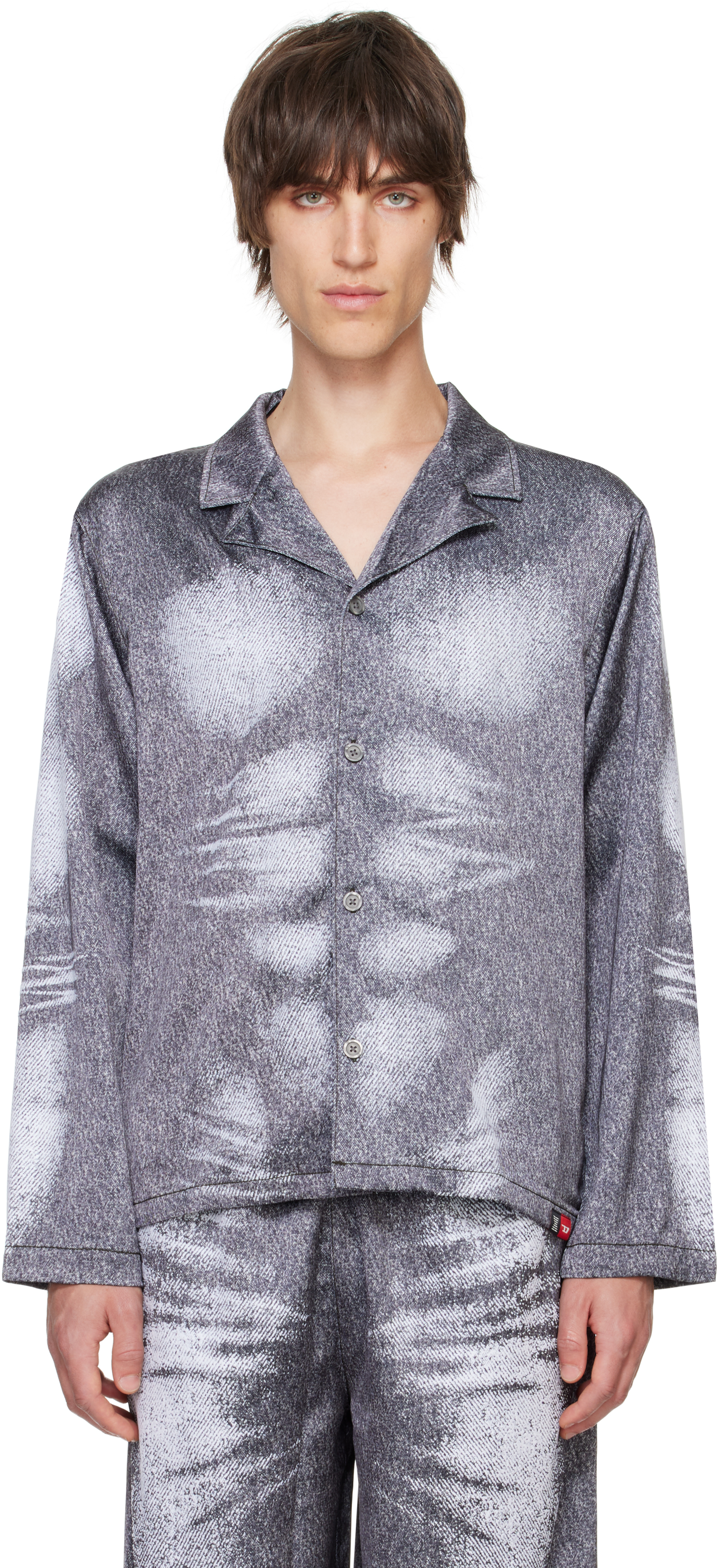 Gray Savage X Fenty Edition Stains-And-Trompe-Sleep Pyjama Shirt