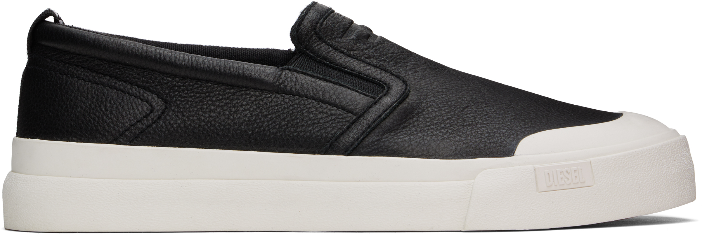 【関税込み】Diesel ブラック S-Athos スリッポンスニーカー Men's S-Athos-Slip-on sneakers in plain leather | Black | Diesel