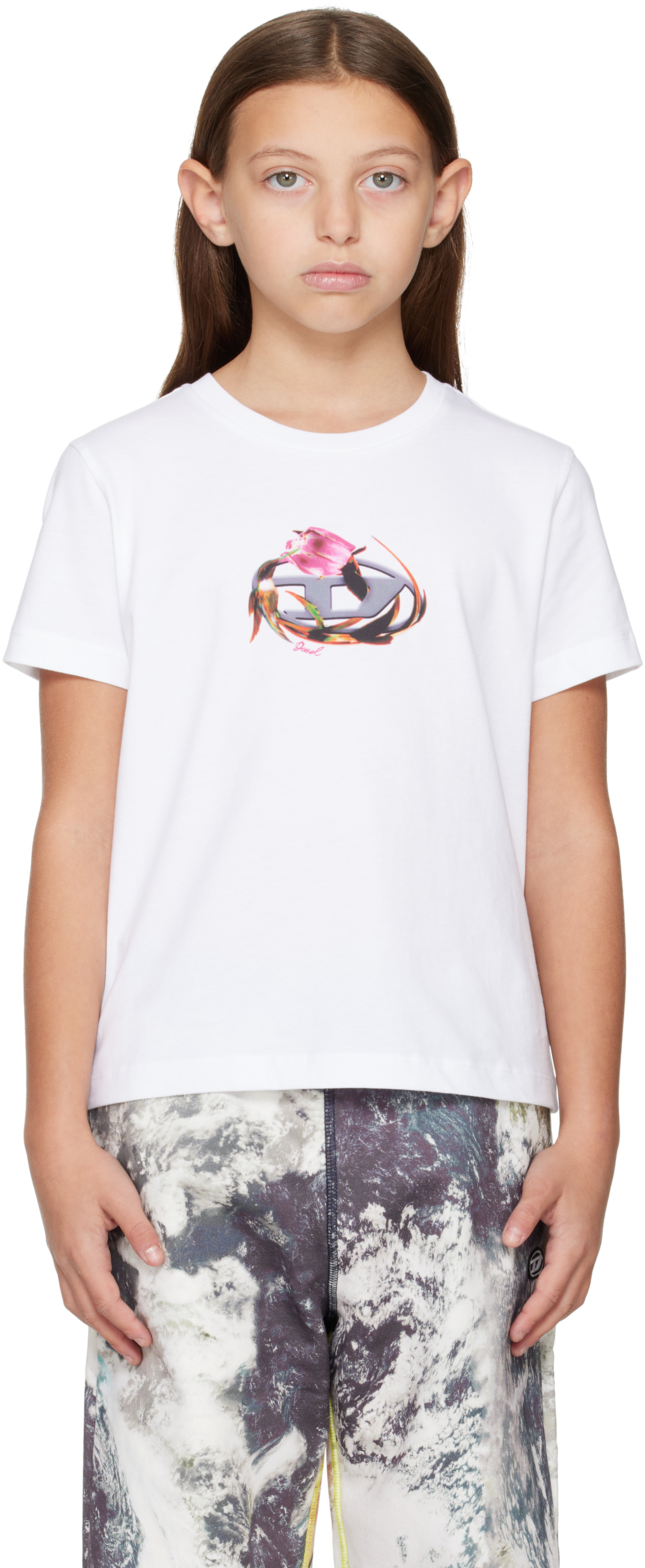 Shop Diesel Kids White Tregl5 T-shirt In K100