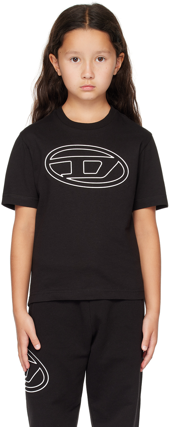 DIESEL KIDS BLACK TJUSTBIGOVAL OVER T-SHIRT 