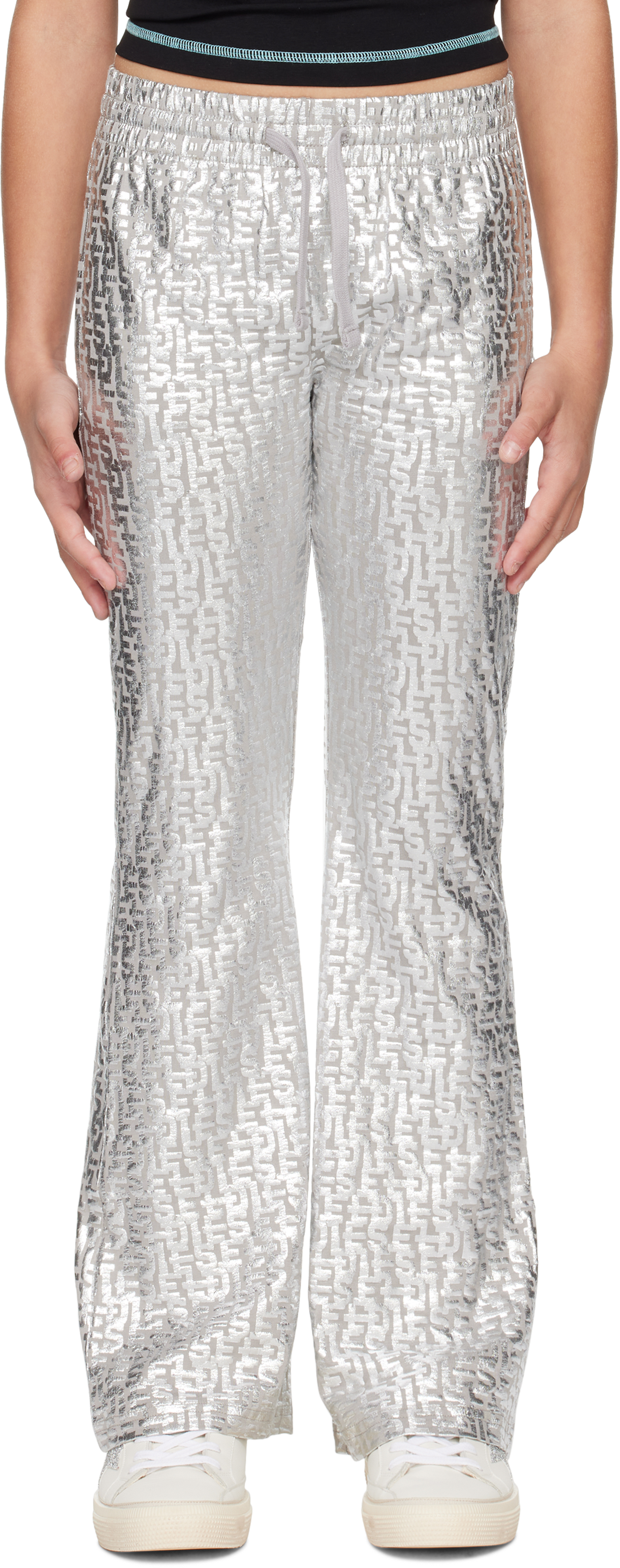 Shop Diesel Kids Silver Pendyx Track Pants In K909