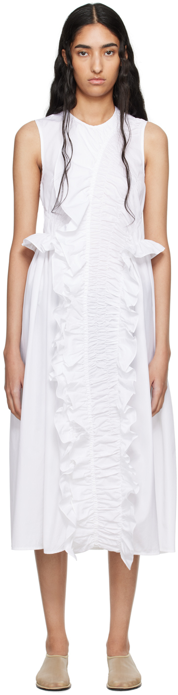 Shop Cecilie Bahnsen White Ole Midi Dress