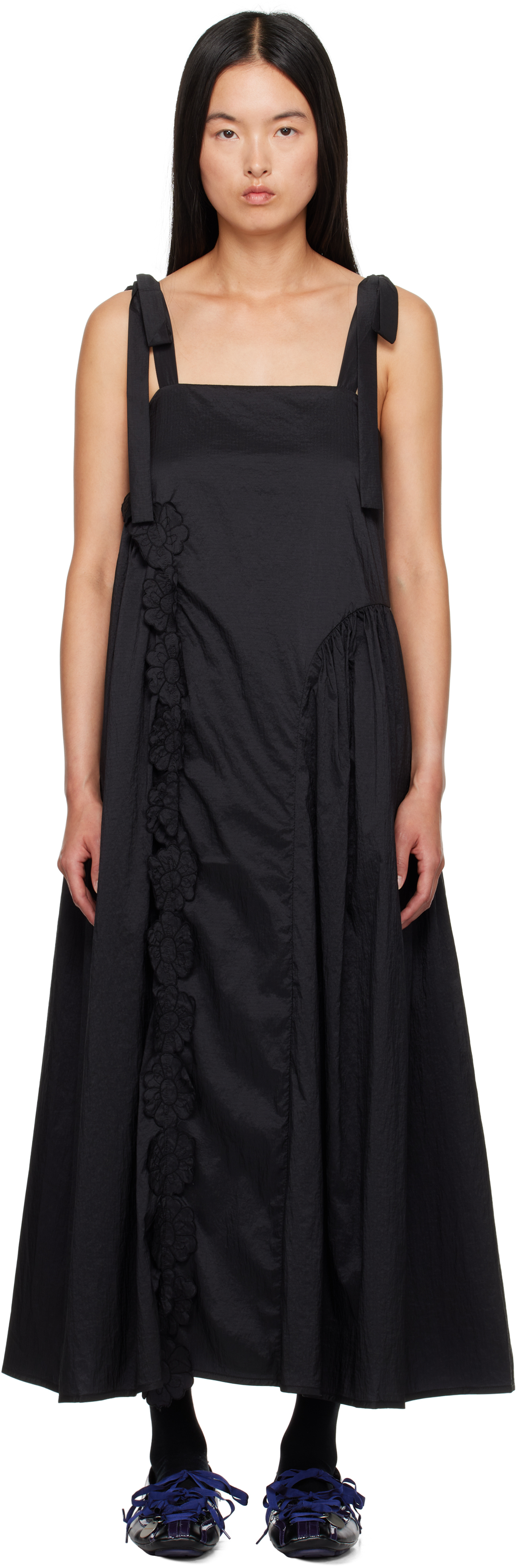 Cecilie Bahnsen Black Oaklyn Midi Dress