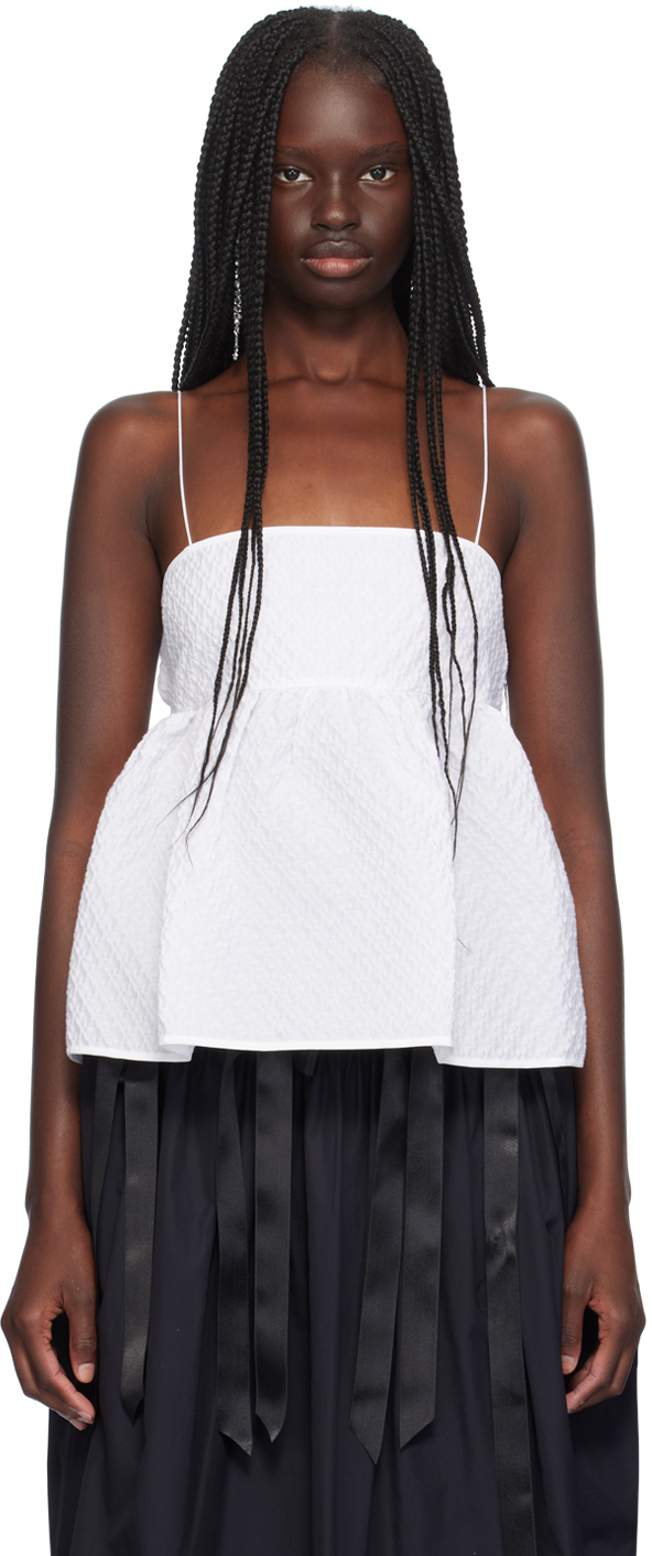 Shop Cecilie Bahnsen White Selena Camisole