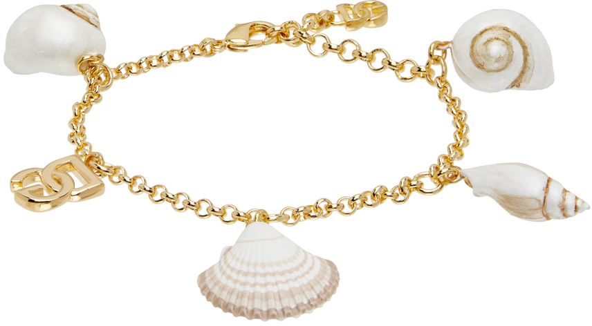 Gold Shell Charm & DG Logo Bracelet
