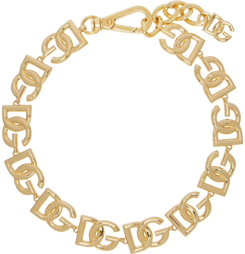 Dolce & Gabbana Gold 'dg' Choker In Zoo00 Oro