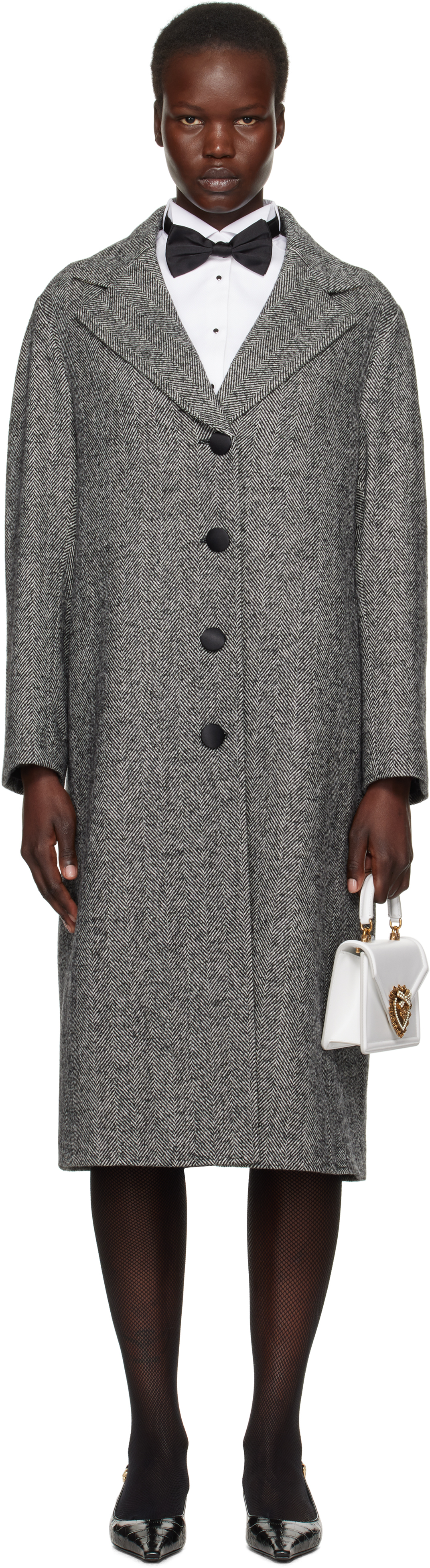 Gray Mixed Wool Coat