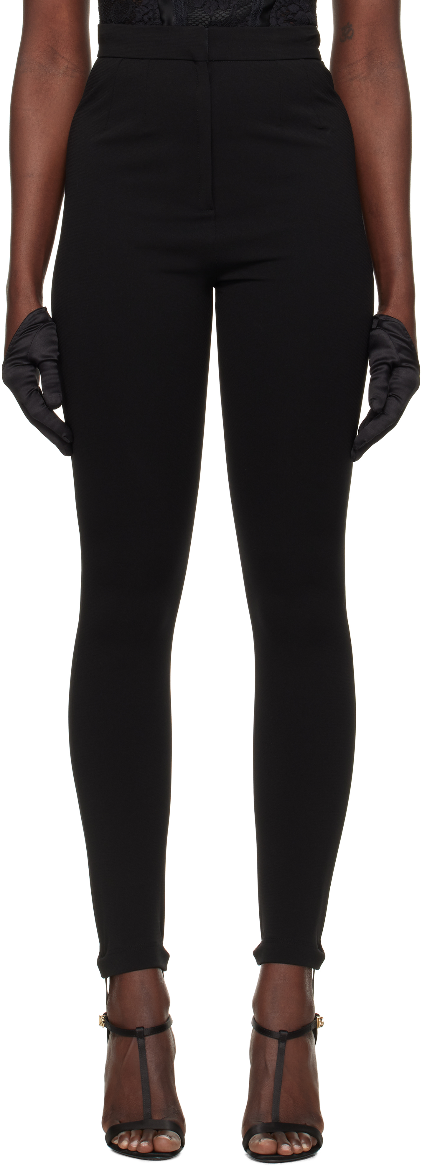 Black Jersey Milano Rib Leggings