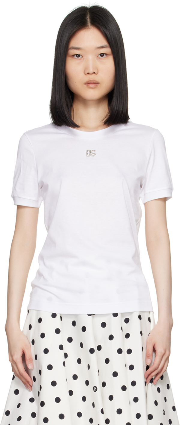 White Crystal DG Logo T-Shirt