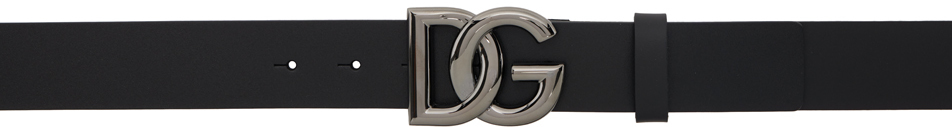 Shop Dolce & Gabbana Black Lux Leather Belt In 8v363