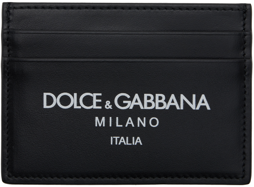 Shop Dolce & Gabbana ブラック カーフスキン ロゴ カードケース In Hnii7 Milano Italia