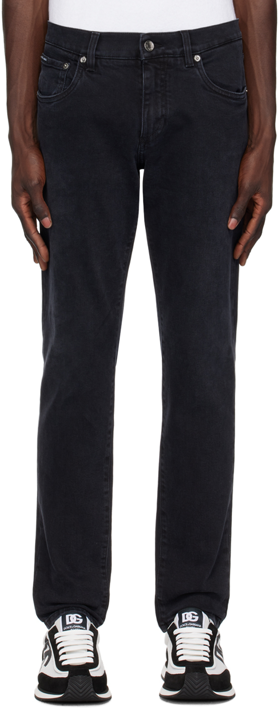 Dolce&Gabbana: Black Slim-Fit Stretch Jeans | SSENSE