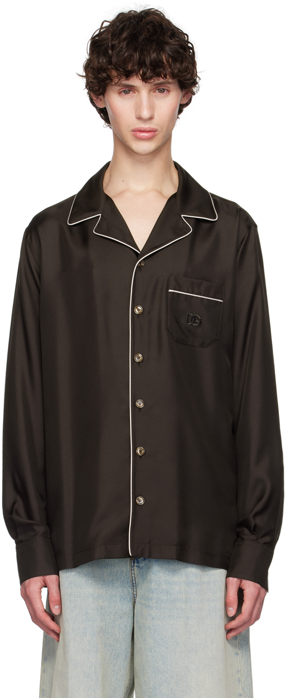 Brown DG Embroidery Shirt