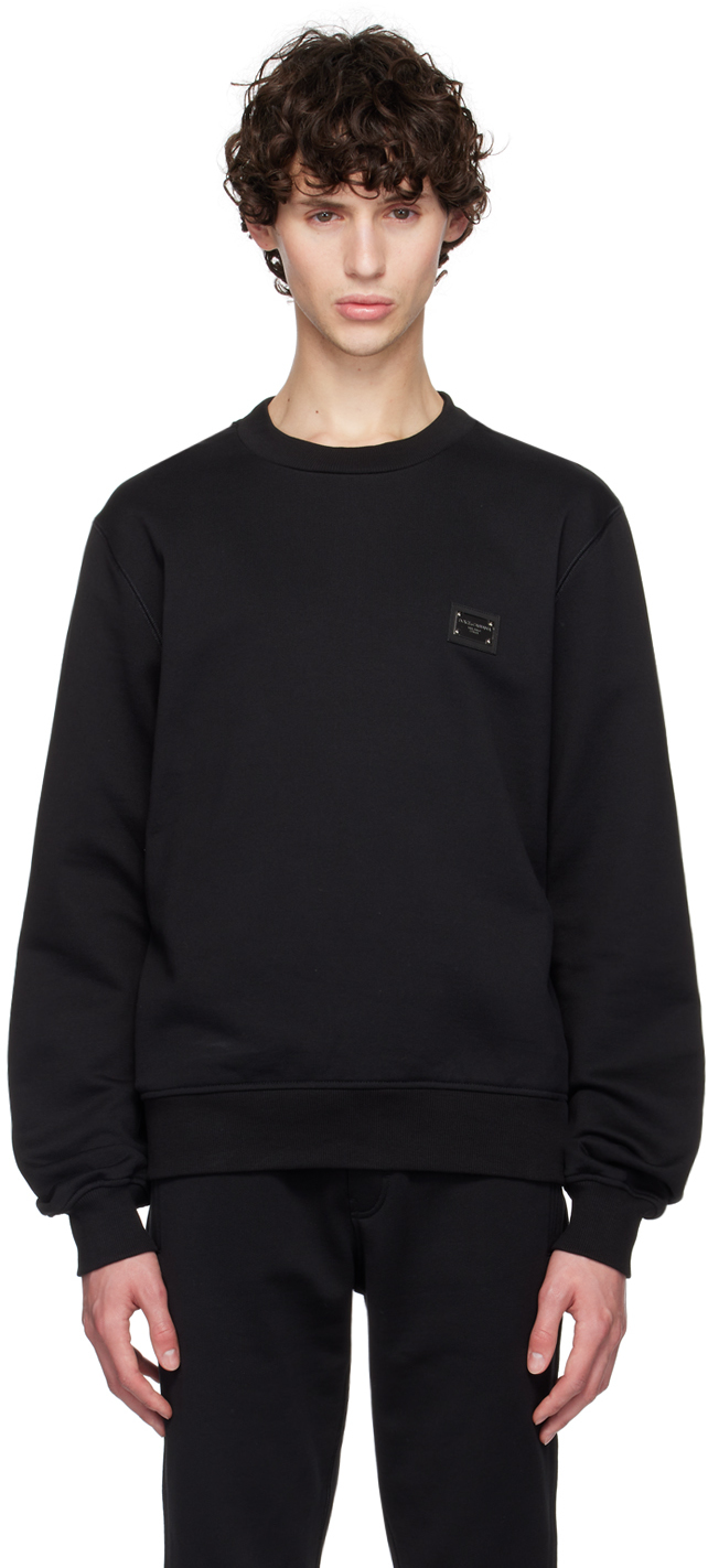 Shop Dolce & Gabbana Black Logo Plaque Sweatshirt In Nero