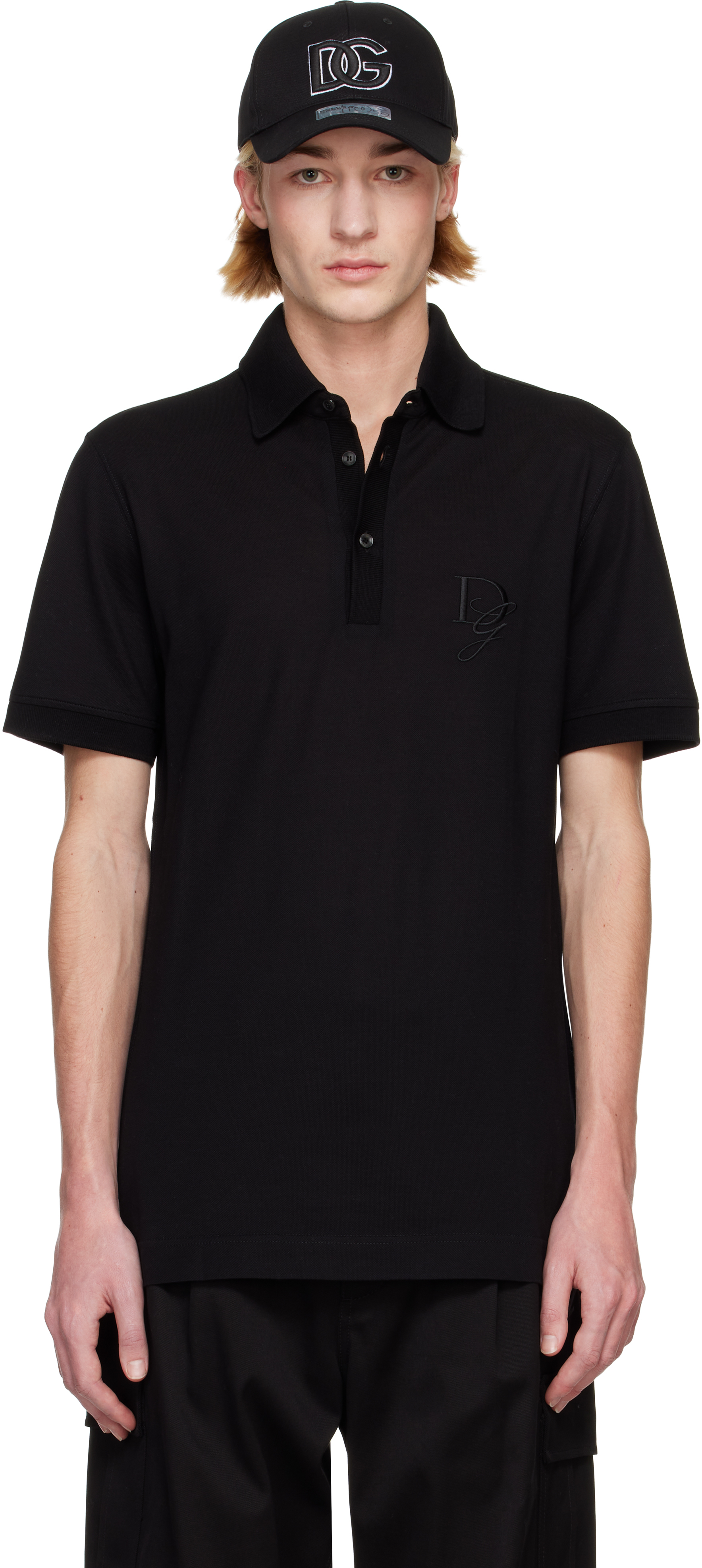 Black DG Embroidery Polo