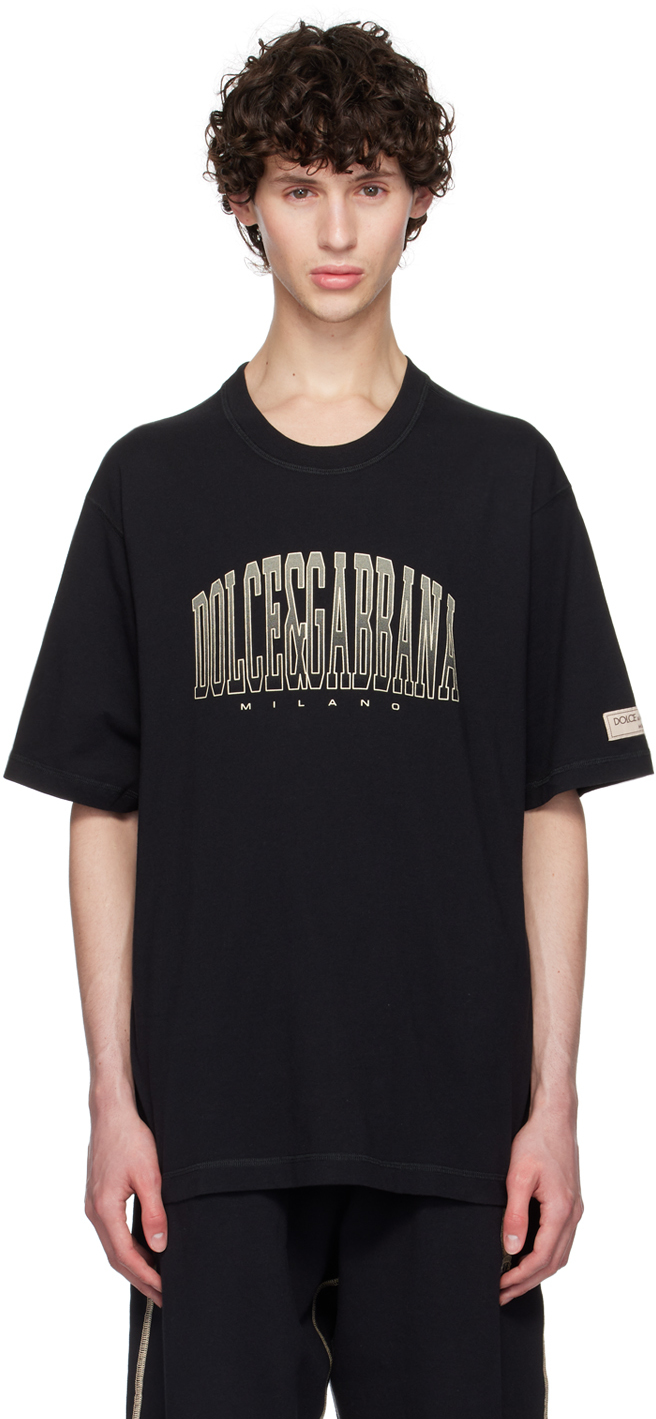 Black 'Dolce & Gabbana' Logo Print T-Shirt