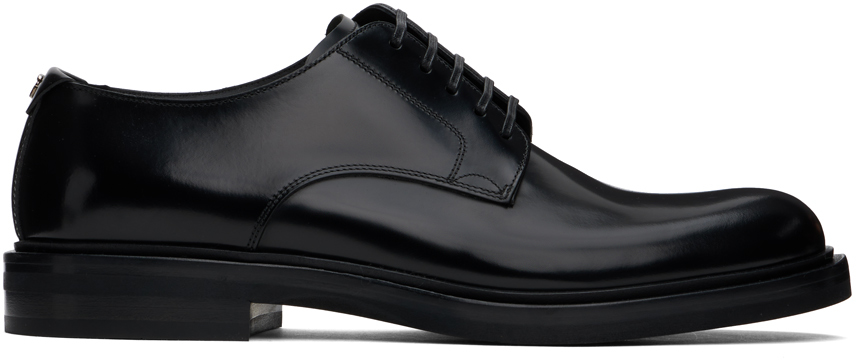 Black Brushed Calfskin Altavilla Derbys